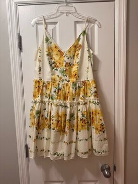 Girls' Yellow Floral Tiered Sundress